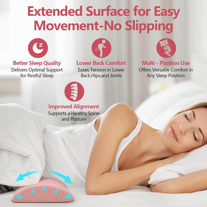 Cozyhealth - 2.95" H*18.7" L - Soft Small Lumbar Pillow for Sleeping, Memory Foam Back Lumbar Support Cushion for Lower Back Pain Relief Bed Waist Sleep Support Pillow for Side, Back (White, Small)
