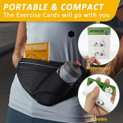 Bodyweight & Dumbbell Workout Cards - 100 Large 5"x3.5" Exercise Cards with 24 Strength Moves, Home & Gym Fitness Cards for Men & Women, Beginner Fitness Guide