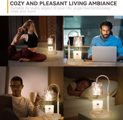Candle Warmer Lamp with 3 Bulbs, Adjustable Height Dimmable Candle Warmer with Timer, Candle Lamp with Charming Gift Box Ribbon,Birthday Gifts for Women Mom, House Warming Gifts New Home Decor