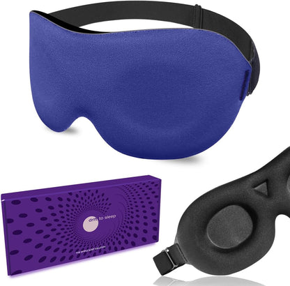 DTS Eye Sleep Mask for Side Sleepers Men Women Zero Eye Pressure 3D Cups Complete Light Blocking Night Blindfold with Adjustable Strap Shade Cover Sleeping Mask for Travel Nap Work Home (Black)
