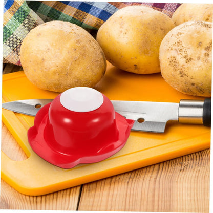 Vegetable Slicer Hand Protector Safe Food Holder for Cutting Fruits Vegetables Lightweight Grater with Pressing Handle Finger Guard for Safe Meal Prep Green