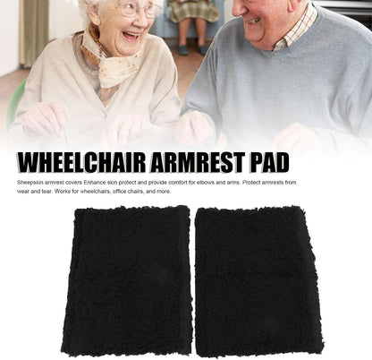 Brrnoo Sheepskin Chair Armrest Pad, Fleece Armrest Cushion for Chairs, Enhanced Comfort and Skin Protection Armrest Protector for Home or Office Use Fits Most Chairs (Grey)