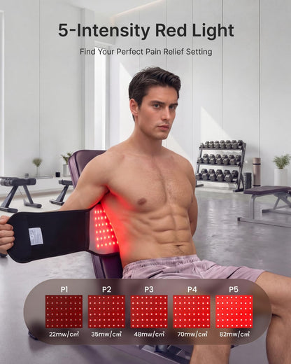 RENPHO Cordless Heating Pad for Back, FSA Eligible Red Light Therapy Belt | FSA Eligible Items Only List HSA Birthday Day Gifts for Men Women, Back Massager Support Lower Back Body, Sweatproof TPU