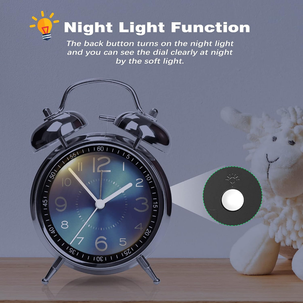 AYRELY® Super Loud Alarm Clock for Heavy Sleepers, 4.5 Inch Twin Bell Retro