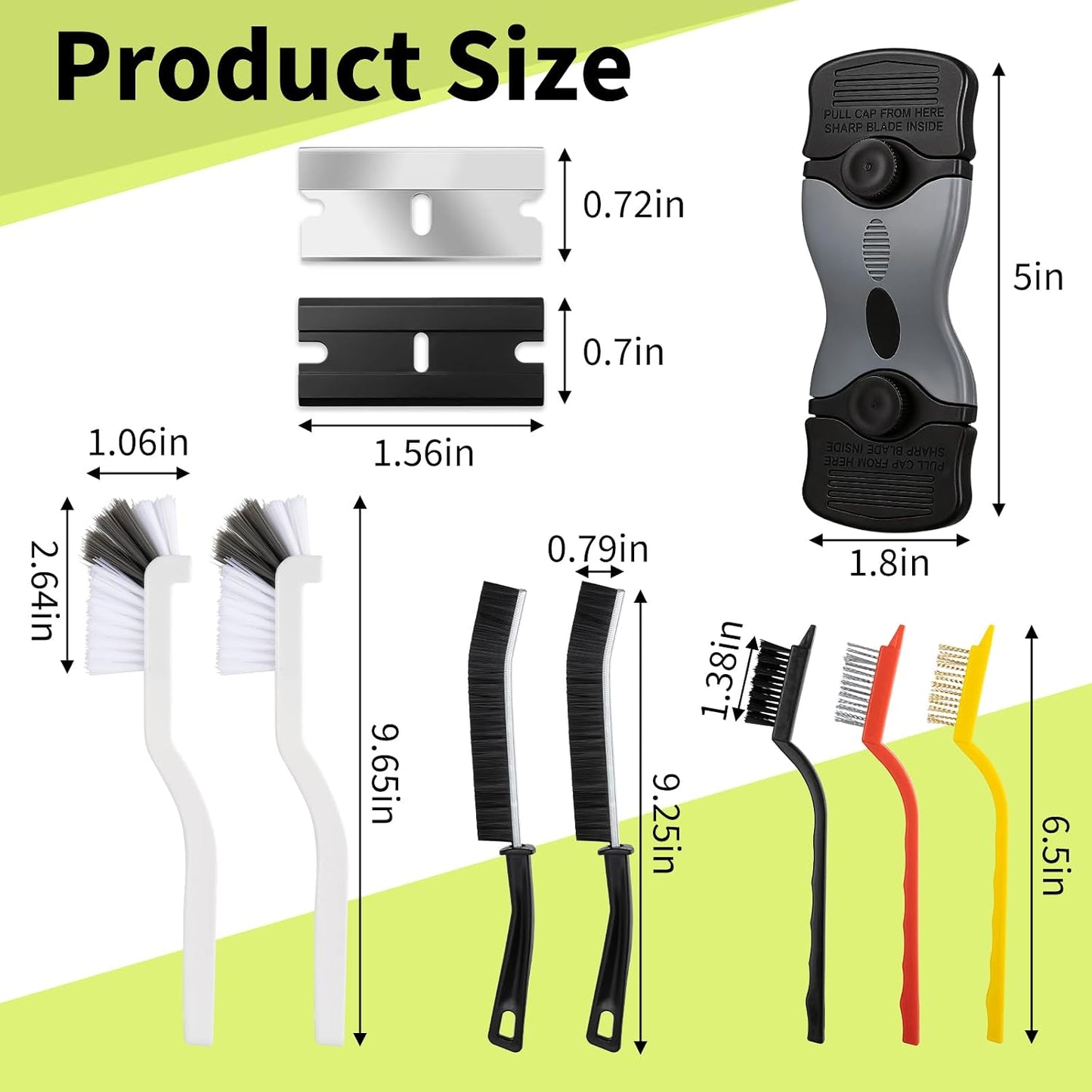 Oven Cleaner Brush Set with Oven Scraper for Cleaning, Heavy Duty Wire Brush Set for Oven, Stove, BBQ Grill & Range Hood, Kitchen Cleaning Kits Tools for Removes Tough Grease & Rust