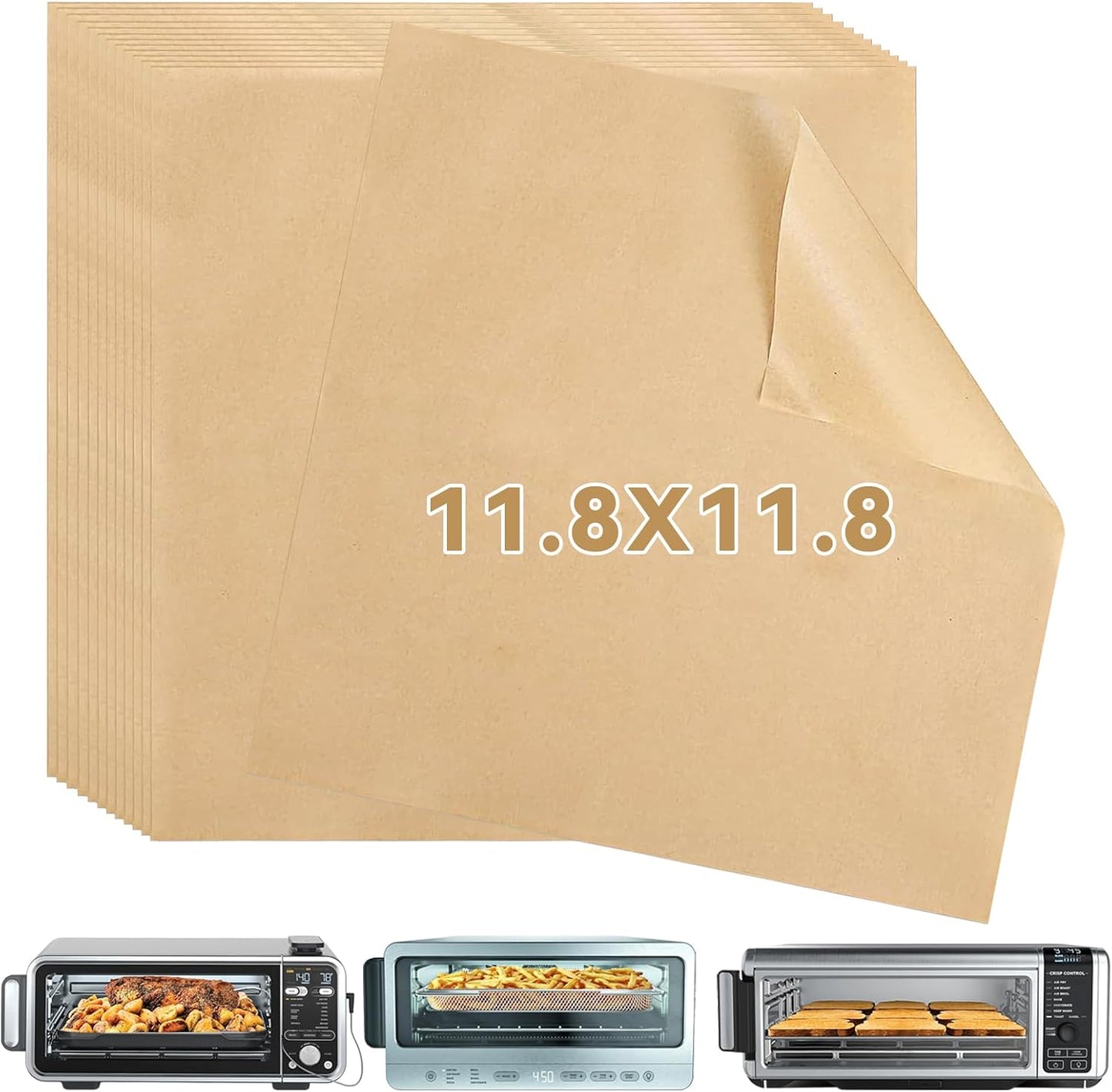 4 Pack Air Fryer Liners for Ninja Flip Toaster Oven, Non-stick Reusable | Oven Liners for Bottom of Oven, for Ninja SP101 SP201, Durable for Long Time Use, Cuttable, Cut Down Cleaning Work