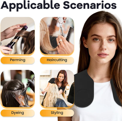 Wokyo Silicone Hair Cutting Collar, Non-slip Hair Cutting Mat Haircut Cape Catcher Neck Wrap Guard Neck Fitting Accessories