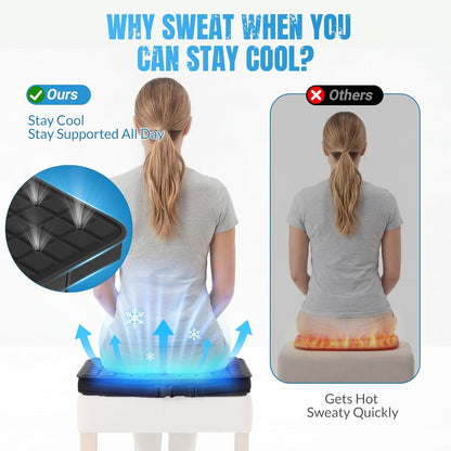 Cooling Seat Cushion with Fan, for Dad, 5V2A USB Powered (No Battery), Gel Cooling Seat Pad with 3-Speed Airflow, Plug-in Portable Seat Cushion for Office Chair, Car, Wheelchair