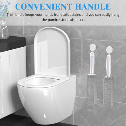 4 Pack Toilet Pumice Stone with Handle,Pumice Stone Toilet Bowl Cleaner | Ergonomic Handle,Suitable for Removing Limescale and Cleaning Toilets, Swimming Pools, Bathrooms, and Sinks