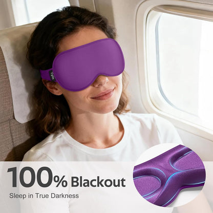 Vynix® Sleep Mask for Men Women - 100% Blackout Eye Masks for Sleep - 3D Soft Sleeping Mask for Side Sleepers - Zero Pressure Lash Extensions Eye Cover Shade for Airplane Travel Essentials, Black