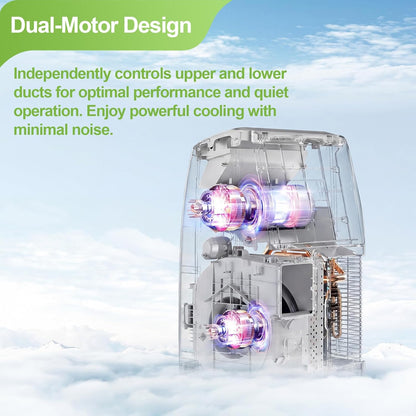 Hykolity WiFi Enabled Portable Air Conditioners 10,000 BTU, Cools Rooms Up To 450 Sq.Ft, 45dB Dual Motor 5 in 1 Quiet Smart AC Unit with Cool, Fan, Dehumidifier, 24H Timer & Sleep Mode