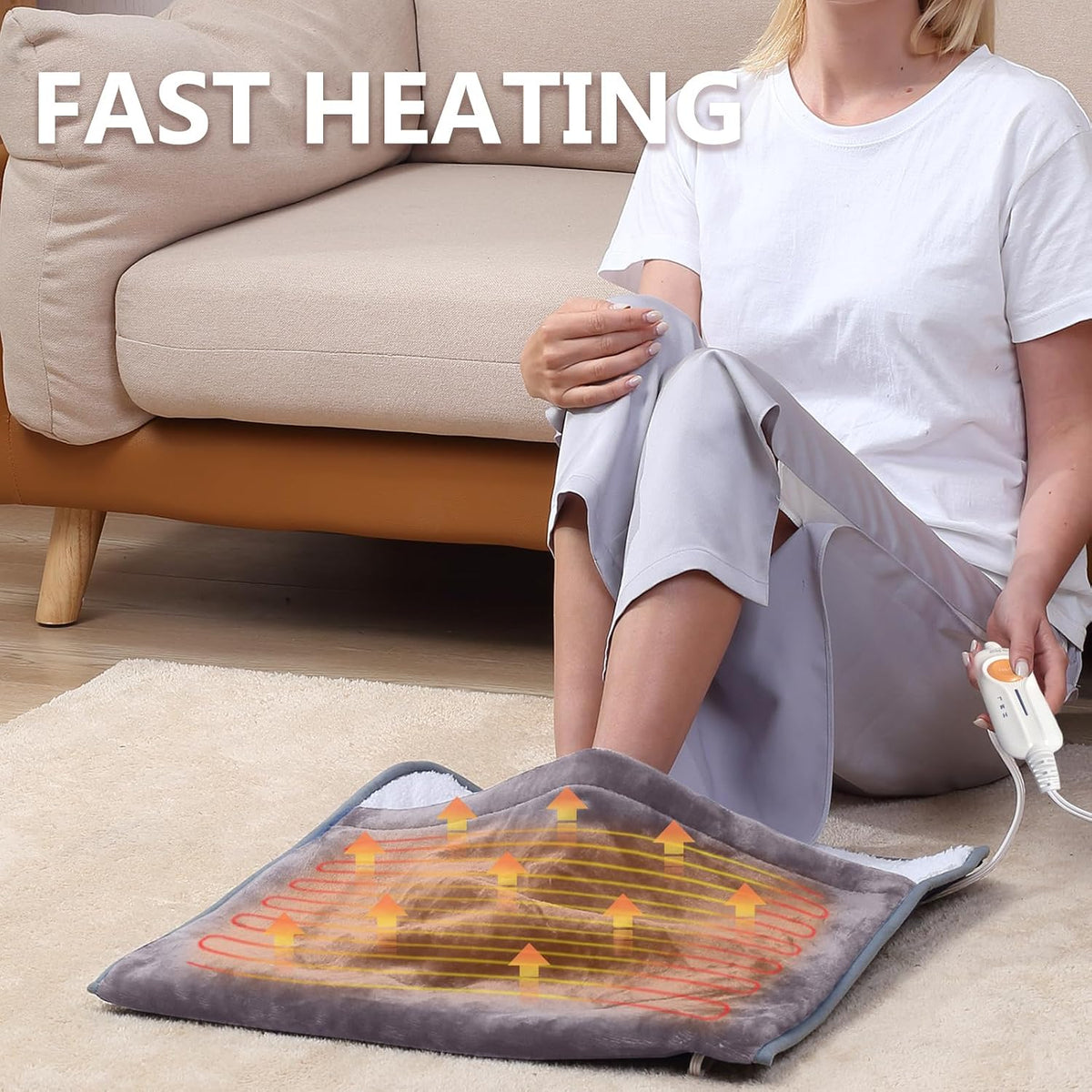 Gintao Electric Heated Foot Warmers for Feet,22"×20" Soft Foot Heating Pad
