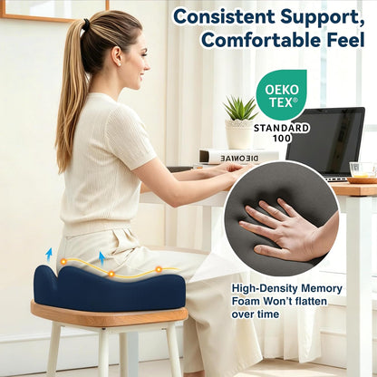TushGuard 4-Zone Ergonomic Seat Cushion with Coccyx Cutout, Black