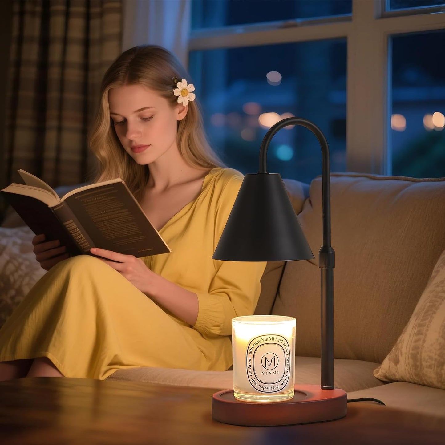 Candle Warmer Lamp with Timer and Dimmer,Electric Gold Light Gifts for Women Melt Wax Warmer Lamp with 2 Bulbs for Candle Jars House Warming New Home Decor Bedroom