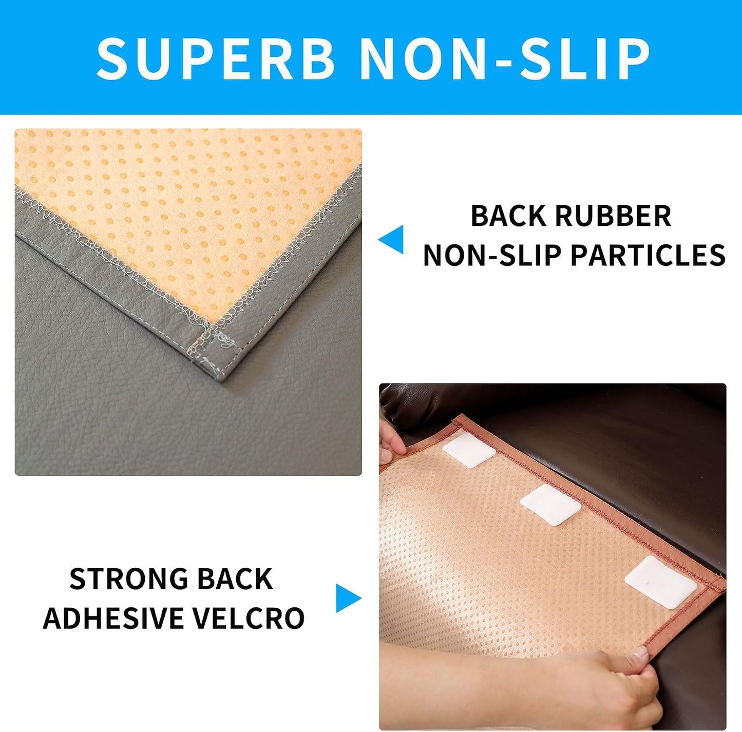 Non Slip Recliner Headrest Protector Washable Faux Leather Headrest Covers for Recliner Chair Waterproof Couch Head Rest Covers for Sofa,Furniture,Office Chair,Theater Seat