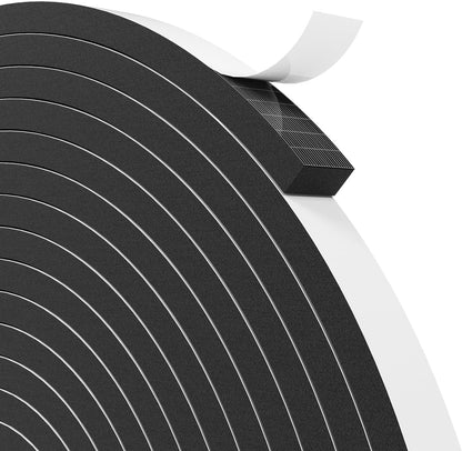33FT EVA Foam Weather Stripping Door Seal, Self-Adhesive Weatherstrip AC Foam Tape for Door Frame, Window Gaps, Soundproof Insulation