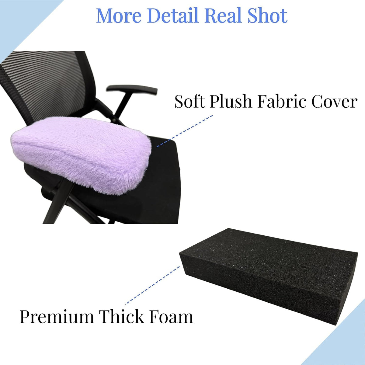 SPRING SEAON Desk & Office Chair Arm Pads Covers Fuzzy Memory Foam Pads