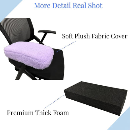 SPRING SEAON Desk & Office Chair Arm Pads Covers Fuzzy Memory Foam Pads