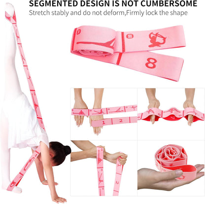 8 Loops Stretching Strap for Kids, Extended Dance Stretch Band Elastic for Ballet & Gymnastics, Children's Resistance Bands for Flexibility Training, Dance Equipment for Girls