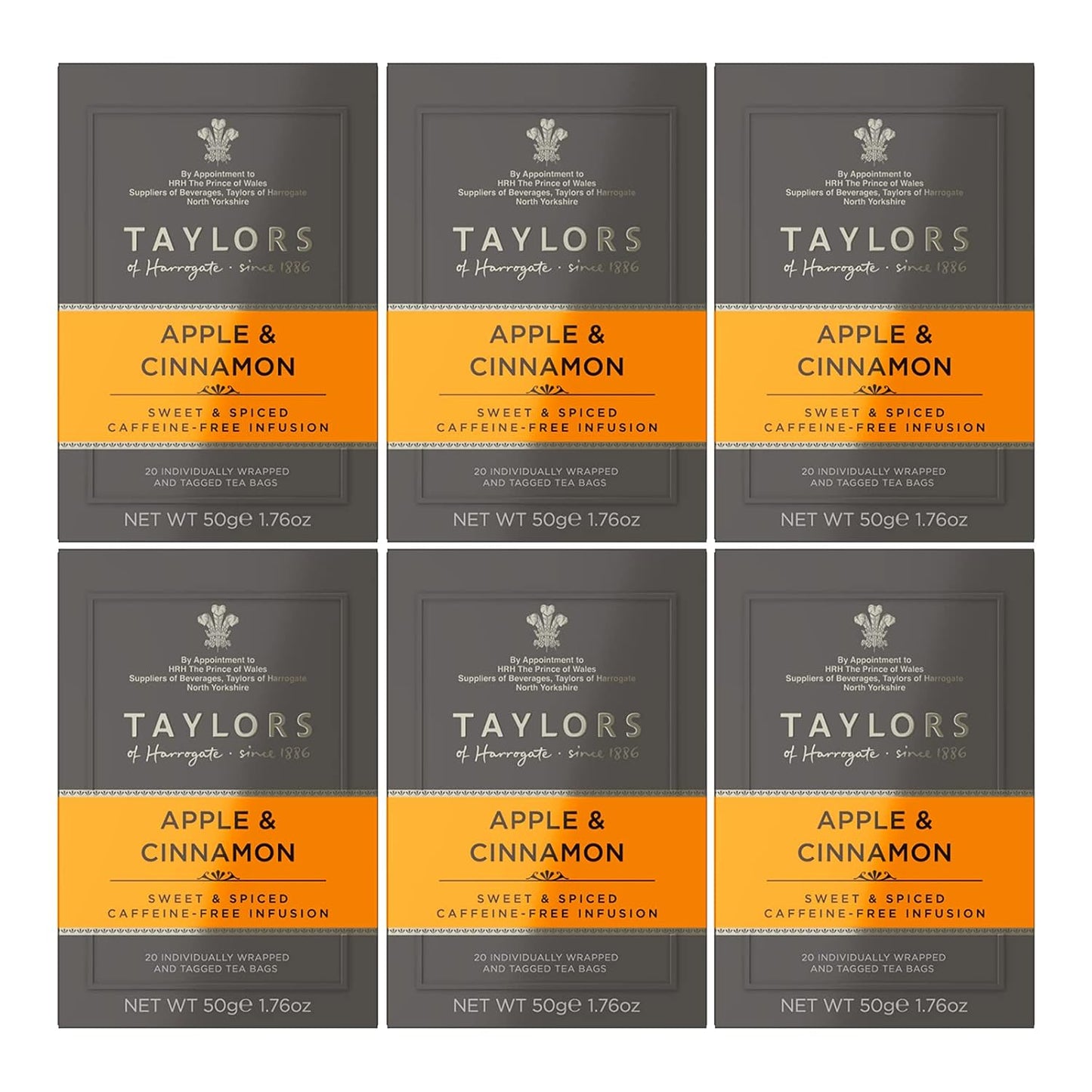 Taylors of Harrogate Blackberry & Raspberry, Herbal Tea, Individually Wrapped Bags, 20 Count (Pack of 1), Sweet, Tart & Tangy, Caffeine-Free, Enjoy Hot or Iced, 20 Teabags
