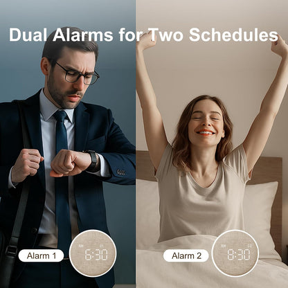 REACHER Travel Vibrating Alarm Clock for Heavy Sleepers, Dual Alarm