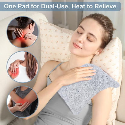 SuzziPad Heating Pad Microwavable for Reduce Discomfort with Washable Cover, 7 x12 Reusable Heat Pads for Shoulder, Belly, Elbow, Knee, Moist Heated Pack, Sore Muscle, Soothing Fatigue, Purple | Removable Cover Design, Long Lasting Moist Heat, Portable