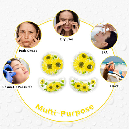 4PCS Gel Eye Ice Pack Set Reusable, Cold and Hot Compress for Eyes, Ice Pack for Eyes, Cooling Eye Pads for Eye Strain, Swelling, Redness, Dark Circles, Puffy Eyes, and Eye Recovery Surgery.