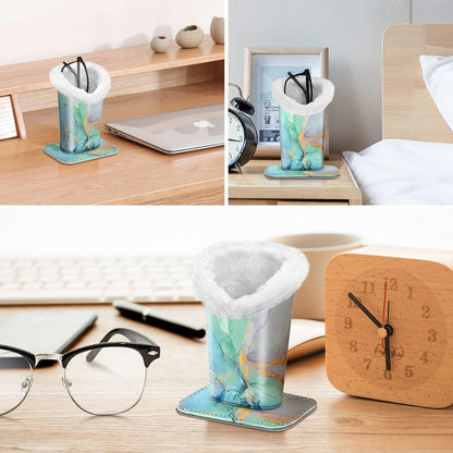 FINTIE Plush Lined Eyeglasses Holder, Glasses Stand Case For Nightstand | Soft Plush Lining, Bedside Eyeglasses Holder, Office Desktop Organizer, Small Item Storage, Anti-Scratch - Colors A