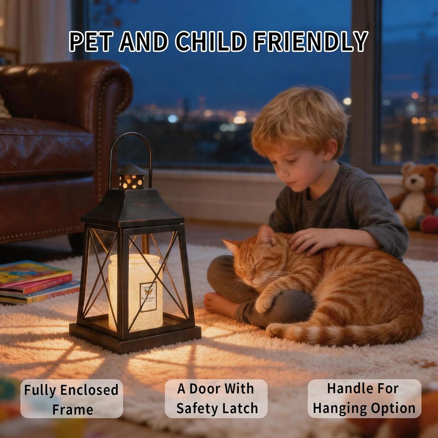 2026 New Candle Warmer Lamp with Timer,Compatible with 3 Wick Candles Jars,Vintage Candle Warmer Lantern Lamp,Dimmable Farmhouse Candle Lamp Warmer,Fully Enclosed and Hanging Up Designed