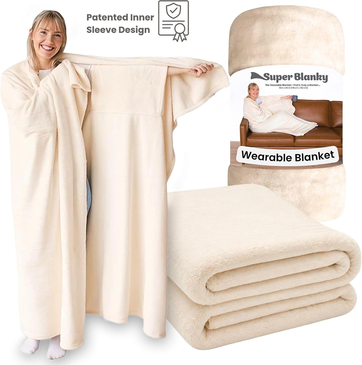 Super Blanky Wearable Blankets for Women & Men, Dorm Room Essentials, Gift for Her, Gifts for Women, Wife Birthday Gift Ideas