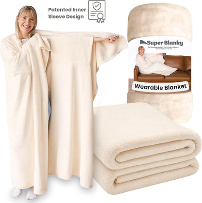 Super Blanky Wearable Blankets for Women & Men, Dorm Room Essentials, Gift for Her, Gifts for Women, Wife Birthday Gift Ideas