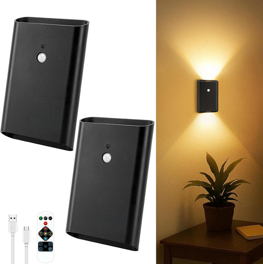 Eneru Motion Sensor Wall Sconce, Rechargeable Wireless Lights Indoor