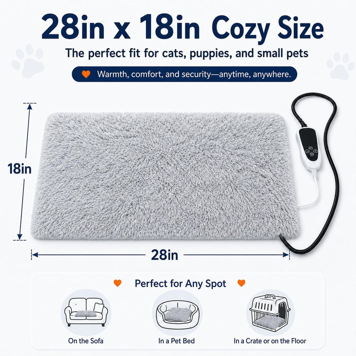 GOLOPET Cat Heating Pad with Normally Open Function，UL Dual Certification