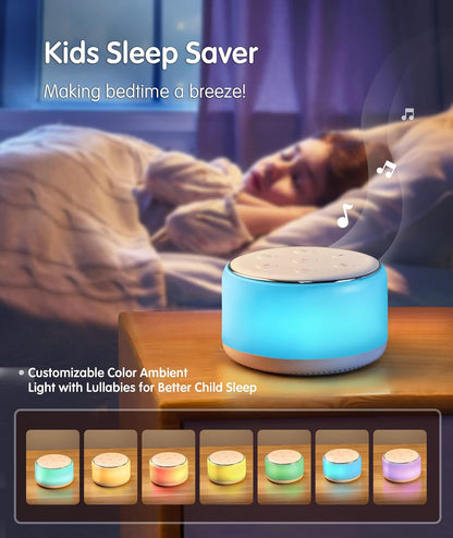 FamiSym Rechargeable White Noise Sound Machine Baby with Night Light