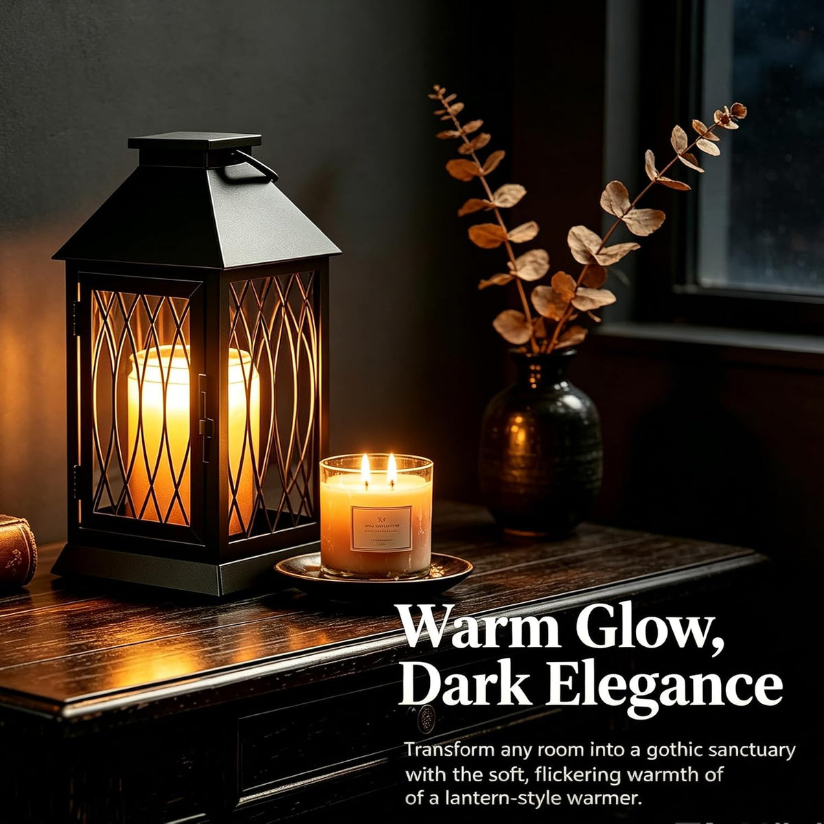 Candle Warmer Lamp with Timer, Farmhouse Rustic Lantern