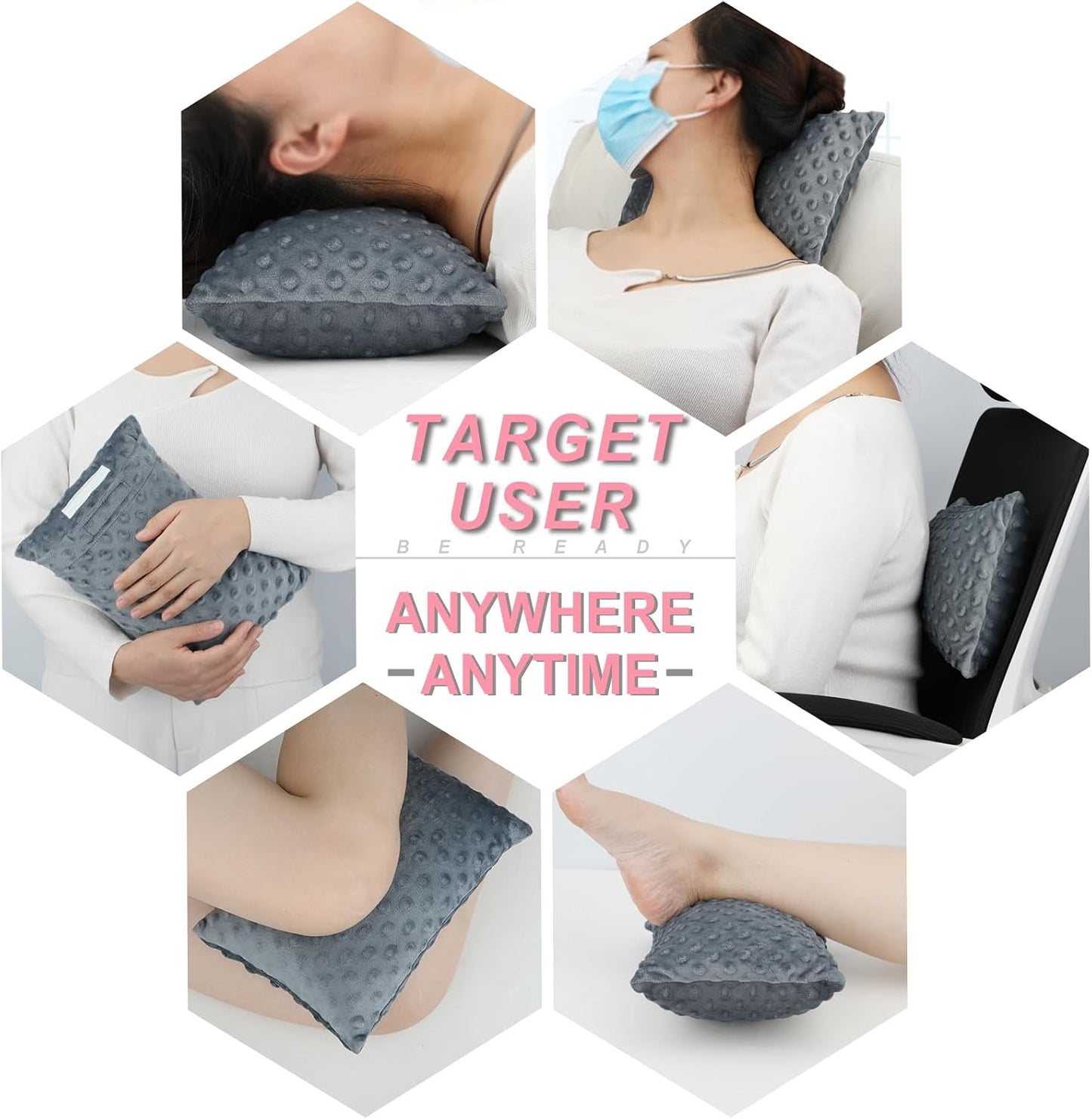 Small Knee Pillow for Side Sleepers, Soft Leg Pillows Relief from Knees, Sciatica, Hips, Joints Between Legs, Back Pain When Side Sleeping, Leg Alignment Knee Support Pillow, Minky Dot Black