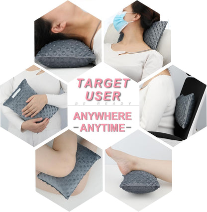 Small Knee Pillow for Side Sleepers, Soft Leg Pillows Relief from Knees, Sciatica, Hips, Joints Between Legs, Back Pain When Side Sleeping, Leg Alignment Knee Support Pillow, Minky Dot Black