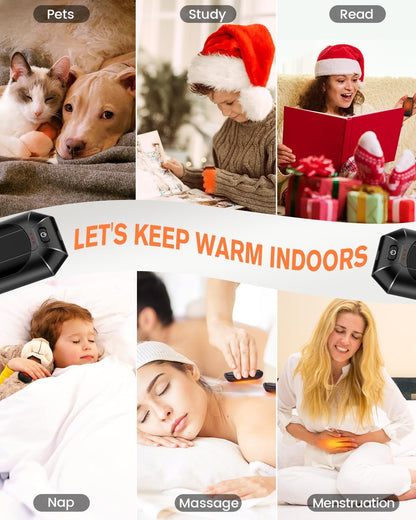 Hand Warmers Rechargeable 2 Pack, Reusable Electric Handwarmers Portable | AI Smart Safe Heat Long Lasting Pocket Heater, Warm Gifts for Men Women Outdoor Indoor Hiking Studying Hunting Golf Camping
