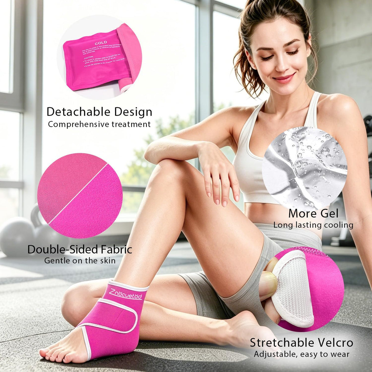Ankle Ice Pack Wrap for Swelling Foot Heel Pain Relief Reusable Gel-1Pack