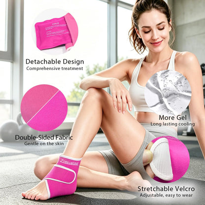 Ankle Ice Pack Wrap for Swelling Foot Heel Pain Relief Reusable Gel-1Pack