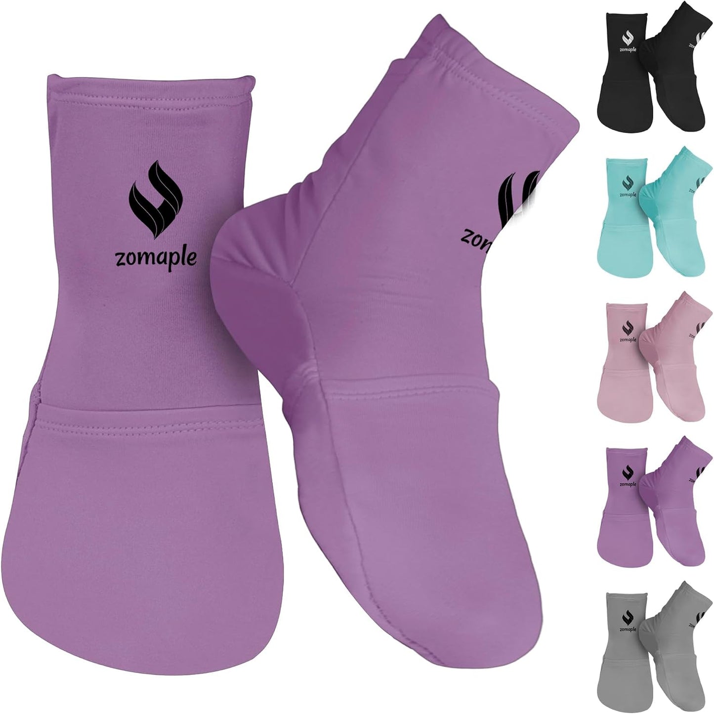 Zomaple Cold Therapy Socks for Feet with 2 Reusable Gel Ice Packs, Cooling Socks for Hot Feet & Swelling Relief, Adjustable Compression Ice Pack Wrap for Plantar Fasciitis, Neuropathy & Foot Pain