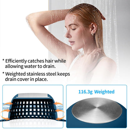 Aluvor Shower Drain Hair Catcher Bathtub Drain Cover Sink Drain Protector | Bathroom Sink & Bathtub Drain Strainer for Pop-Up & Regular Drains, Silver Grey