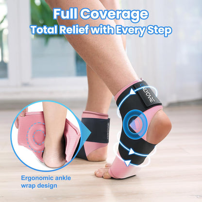 ONLYCARE Ankle Ice Pack Wrap for Swelling, Upgraded Gel Ice Pack Reusable, Hot Cold Therapy, Cold Pack for Sprained Ankle Injuries, Achilles Tendonitis, Plantar Fasciitis