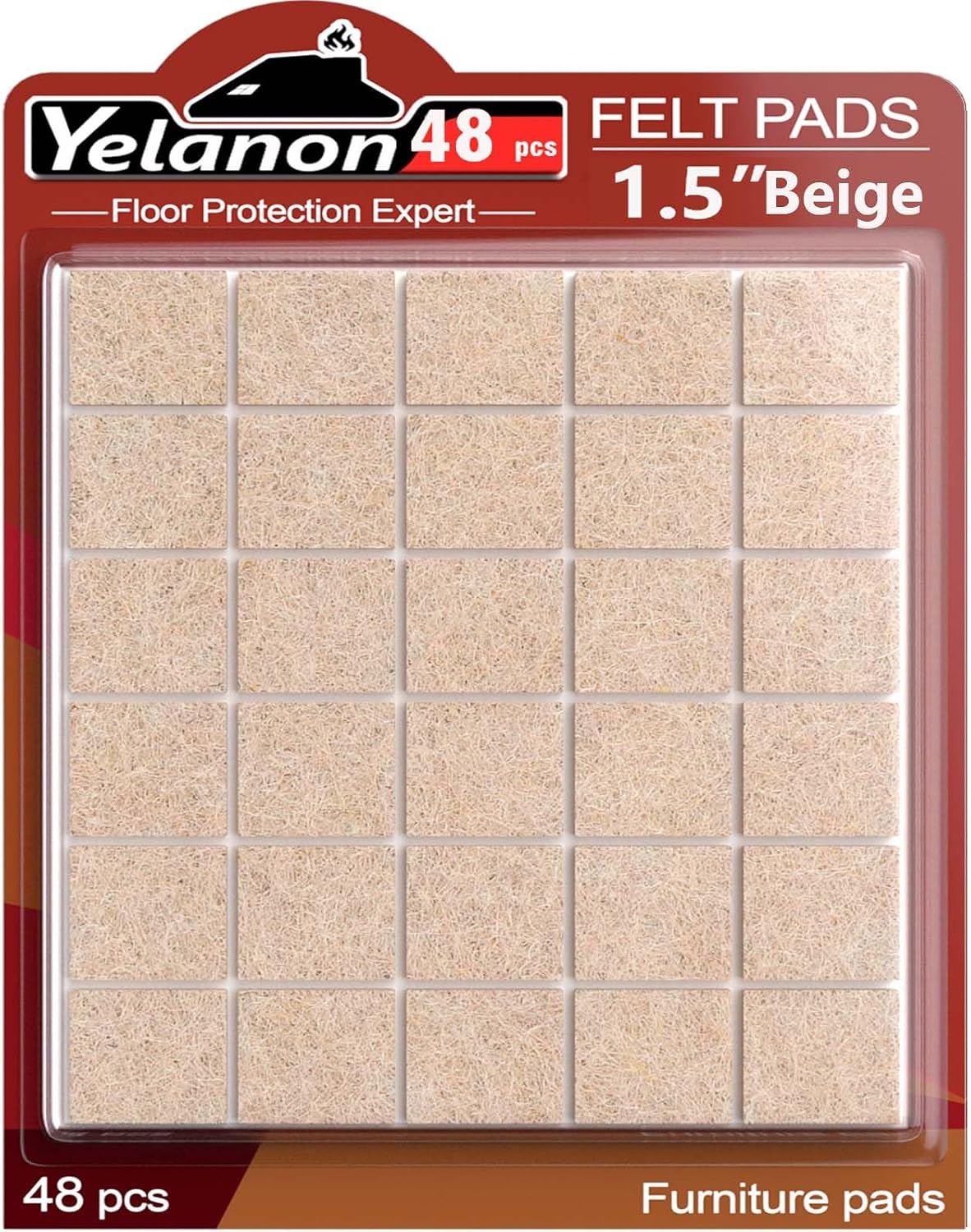 Felt Furniture Pads -56 Pcs(1+2)” Premium Felt Pads for Chair Legs Furniture, Floor Protectors for Hardwood Floors,Brown