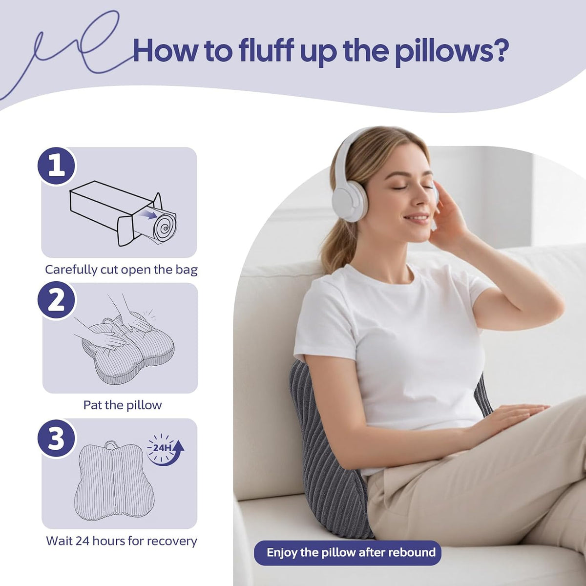 Lumbar Support Pillow for Couch, Back Support Pillow for Chair