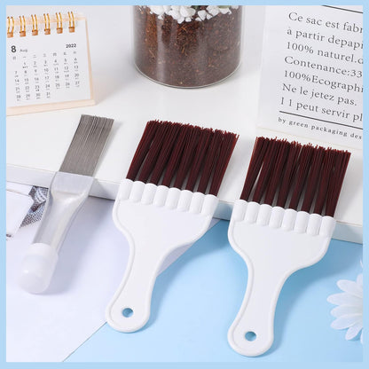 3 in 1 Air Conditioner Condenser Fin Comb, Fin Cleaning Brush Coil Cleaner | Stainless Steel Fin Comb and 2 Whisk Brushes, for Air Conditioner Coil Cleaner Refrigerator Evaporators Radiator Repair Tool
