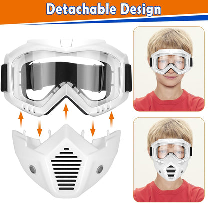 POKONBOY Detachable Masks, Tactical Mask with Goggles Compatible with Nerf Rival, Apollo, Zeus, Khaos, Atlas, & Artemis Blasters Rival Mask