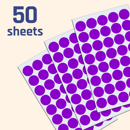 2000 Pack, 3/4" Round Colored Dot Stickers Labels - 10 Colors