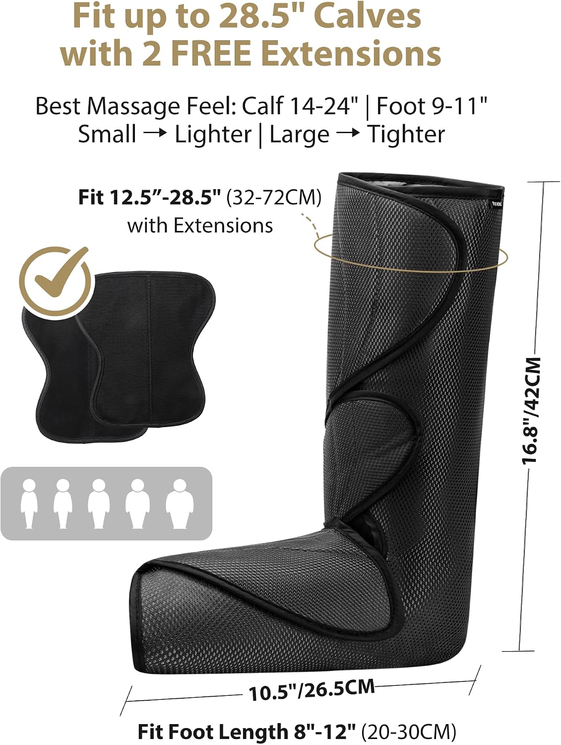 FIT KING Leg Massager for Circulation and Pain Relief, Air Compression Leg and Foot Massager to Relieve Pain Swelling Edema with 2 Size Extensions- Great Gift for Wife Mom and Dad