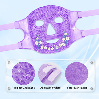 Cold Face Eye Masks Ice Face Mask Hot Cold Compress for Dark Circles, Puffiness, Migraines, Headache, Stress, Redness, Cooling Face Masks for Women Man, Skin Care